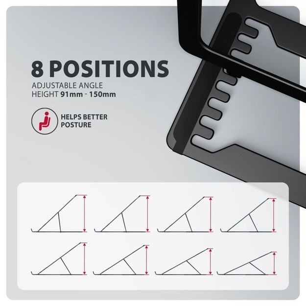 NB ACC STAND 10 -17.3 /ALUMINUM BLACK STND-LAB AXAGON
