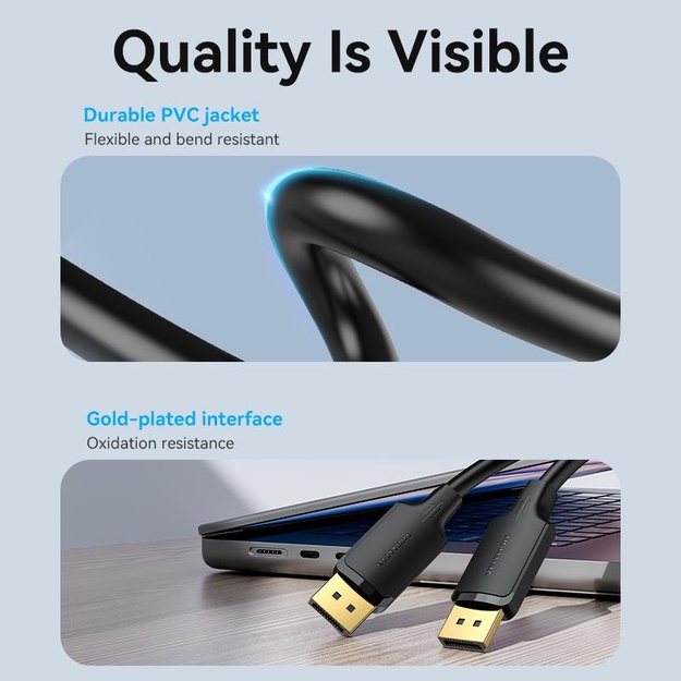 CABLE DP TO DP 1M/BLACK HAKBF VENTION