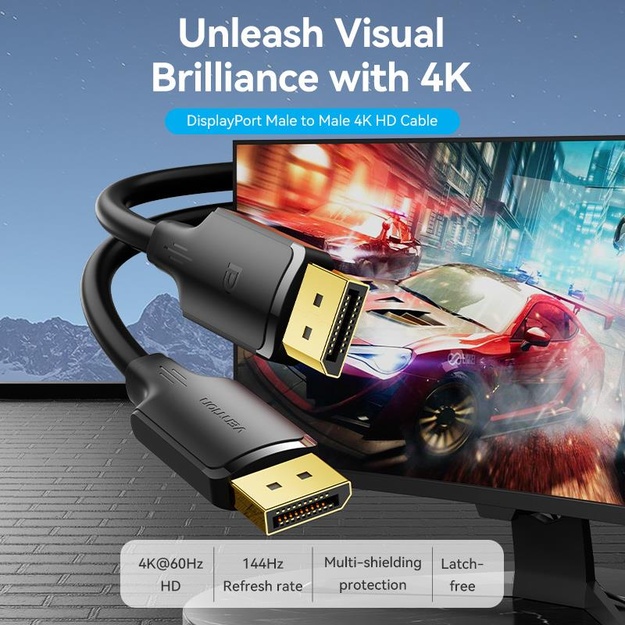 CABLE DP TO DP 1M/BLACK HAKBF VENTION