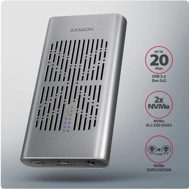 SSD ACC ENCLOSURE M.2 NVME/USB-C EEM2-20GD AXAGON