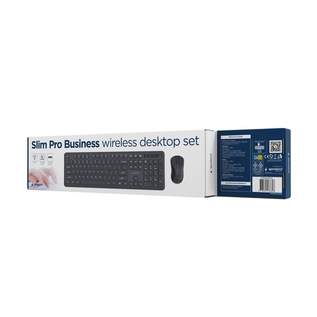 KEYBOARD +MOUSE WRL ENG/BK KBS-WPS-01 GEMBIRD
