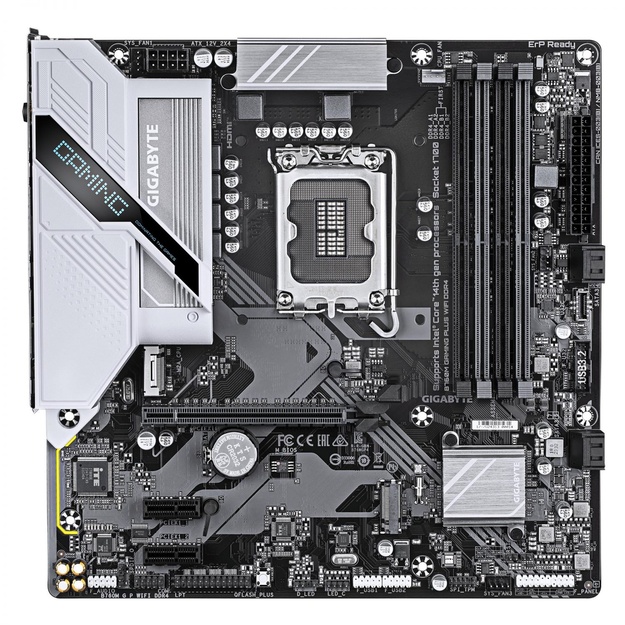 Mainboard|GIGABYTE|B760M GAMING PLUS WIFI DDR4 (REV. 1.1)|Intel B760|LGA 1700|micro ATX|RAM DDR4-SDRAM|4xSlots|Wi-Fi Yes|Bluetooth Yes|2xNumber of M.2 (M) slots|B760MGPWIFIDDR41.1
