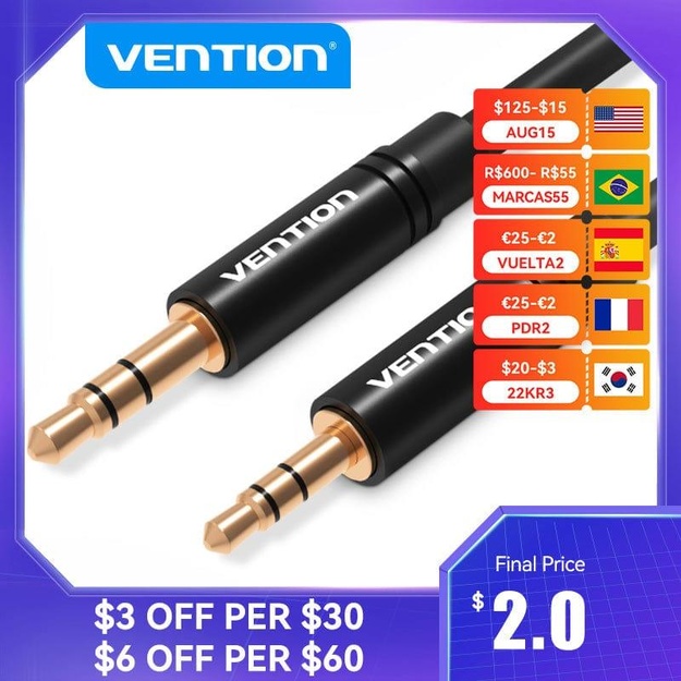 CABLE AUDIO 3.5MM TO 2.5MM/2M BALBH VENTION