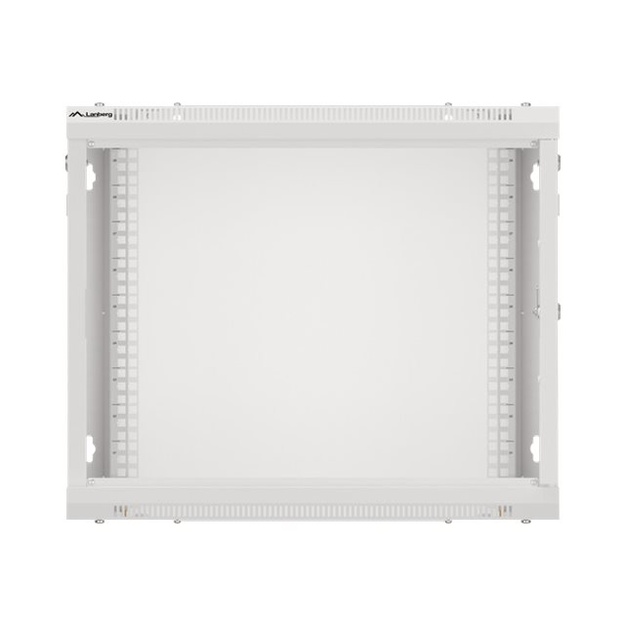 LANBERG Wall mount cabinet 19inch 9U 600x450 steel doors grey flat pack