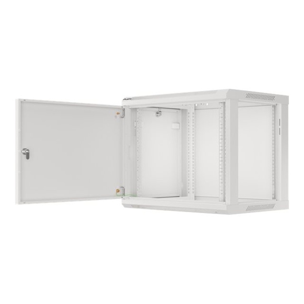 LANBERG Wall mount cabinet 19inch 9U 600x450 steel doors grey flat pack