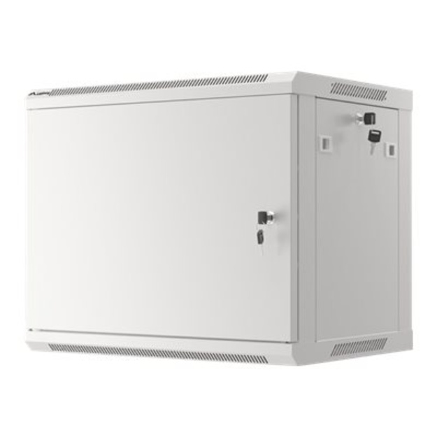 LANBERG Wall mount cabinet 19inch 9U 600x450 steel doors grey flat pack