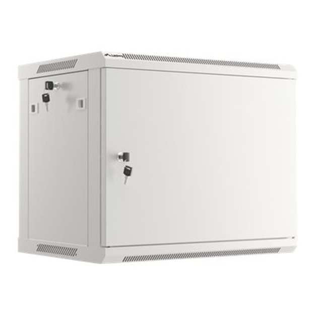 LANBERG Wall mount cabinet 19inch 9U 600x450 steel doors grey flat pack