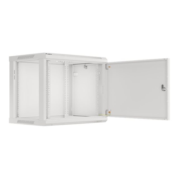 LANBERG Wall mount cabinet 19inch 9U 600x450 steel doors grey flat pack