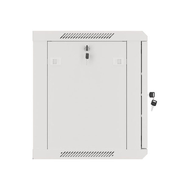 LANBERG Wall mount cabinet 19inch 9U 600x450 steel doors grey flat pack