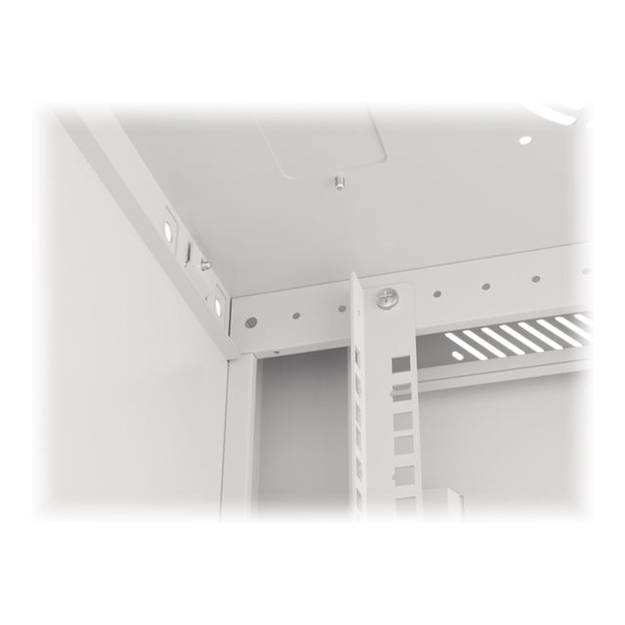 LANBERG Wall mount cabinet 19inch 9U 600x450 steel doors grey flat pack