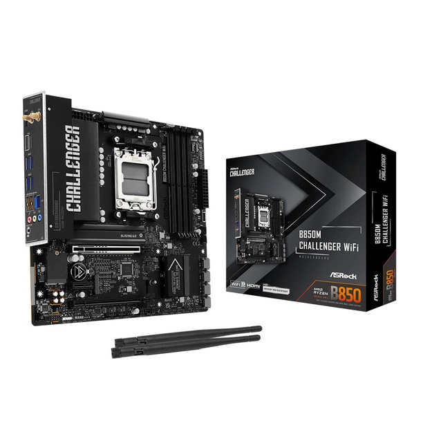 Mainboard|ASROCK|AMD B850|Socket AM5|micro ATX|RAM DDR5-SDRAM|4xSlots|Wi-Fi Yes|Bluetooth Yes|1xNumber of M.2 (M) slots|B850MCHALLENGERWIFI