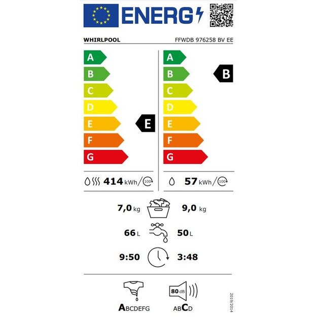 Skalbimo mašina Whirlpool FFWDB 976258 BV EE 7kg 1600/min