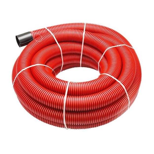 Flexible conduit with draw wire 50m D50mm red