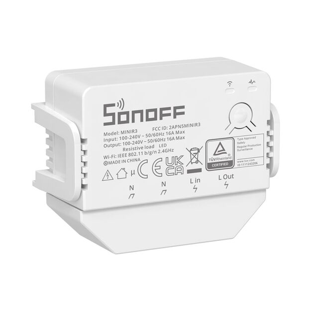 Išmanusis jungiklis SONOFF MINIR3 1-ch 16A Wi-Fi