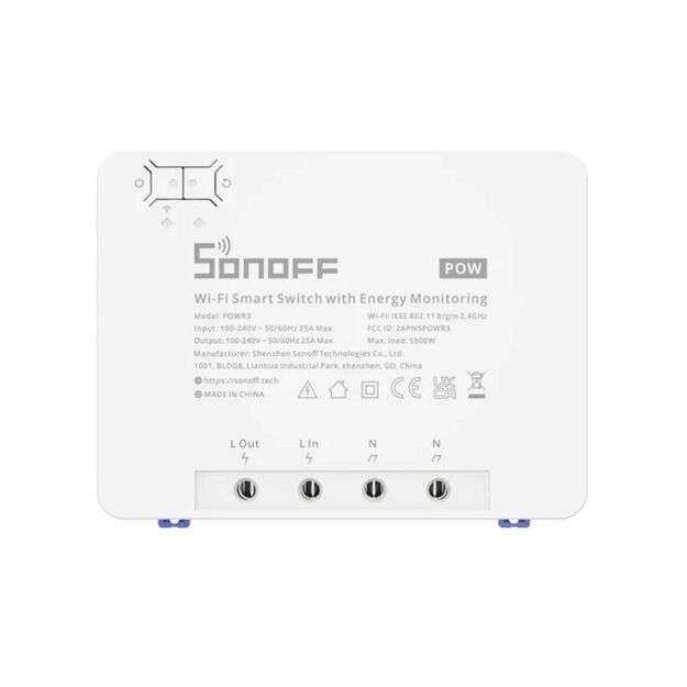  Išmanusis jungiklis Wi-Fi su elektros sąnaudų stebėjimu SONOFF POWR3