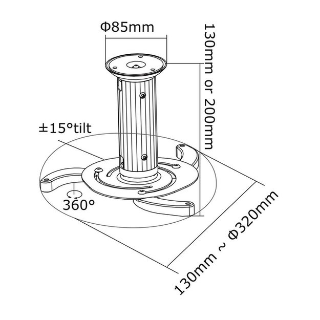 Projektoriaus laikiklis lubinis 15KG BEAMER-C80 NEOMOUNTS