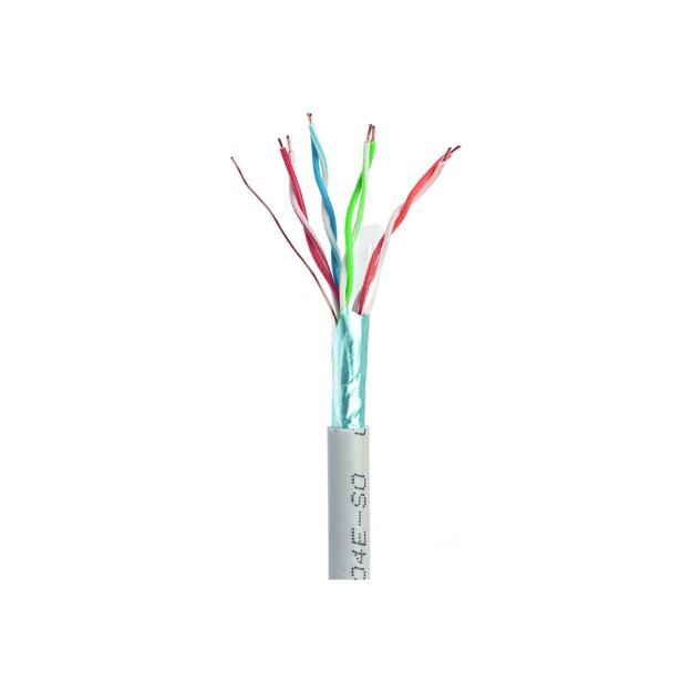 Instaliacinis tinklo kabelis GEMBIRD FPC-5004E-SO FTP solid cable, cat. 5e, 305m, gray