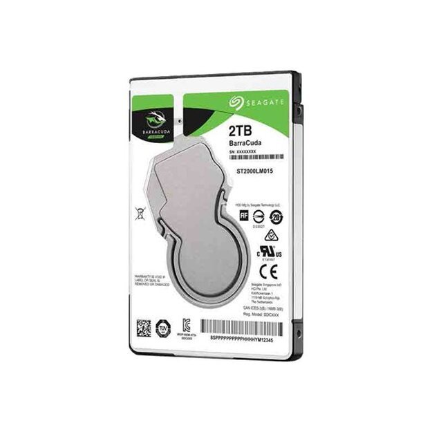 Kietasis diskas vidinis SEAGATE Barracuda 2TB HDD SATA 6Gb/s 5400rpm 2.5inch 7mm height 128Mb cache BLK