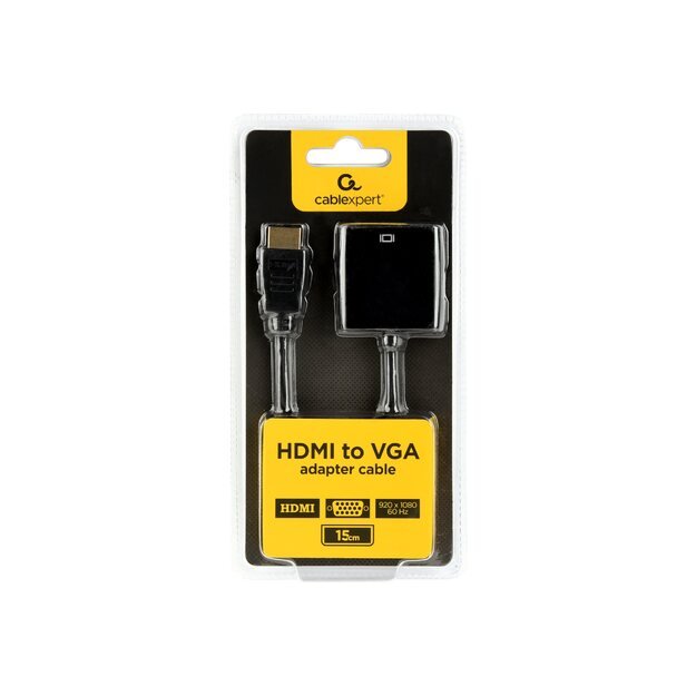 GEMBIRD A-HDMI-VGA-04 Gembird adapter HDMI-A(M) ->VGA (F), on cable, black