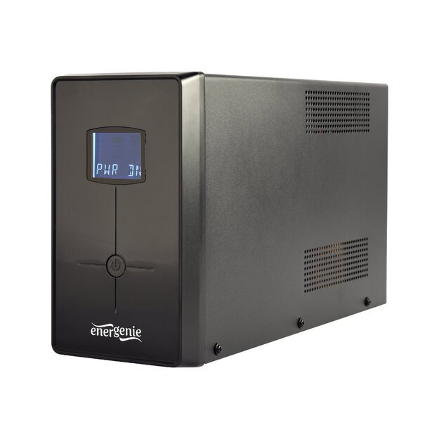 Nepertraukiamo maitinimo šaltinis UPS ENERGENIE EG-UPS-035 UPS with USB and LCD 2000VA 2x Schuko + 3x IEC socket black