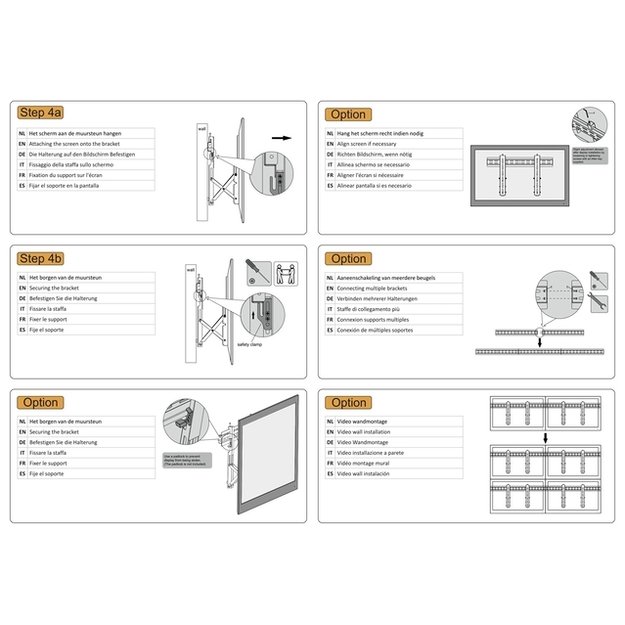 NEOMOUNTS BY NEWSTAR VW1000 Videowall Mount Fix 32-75inch max 50kg VESA max 600x400 ADistance to wall 5-20cm