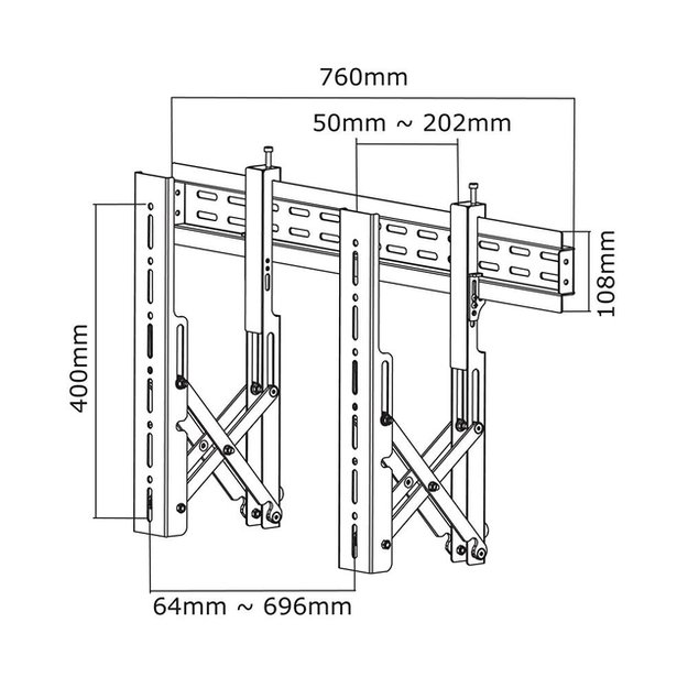 NEOMOUNTS BY NEWSTAR VW1000 Videowall Mount Fix 32-75inch max 50kg VESA max 600x400 ADistance to wall 5-20cm