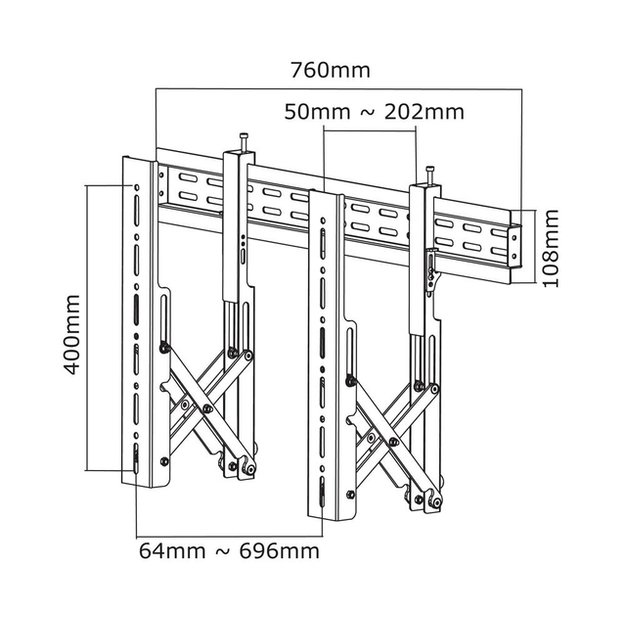 NEOMOUNTS BY NEWSTAR VW1000 Videowall Mount Fix 32-75inch max 50kg VESA max 600x400 ADistance to wall 5-20cm