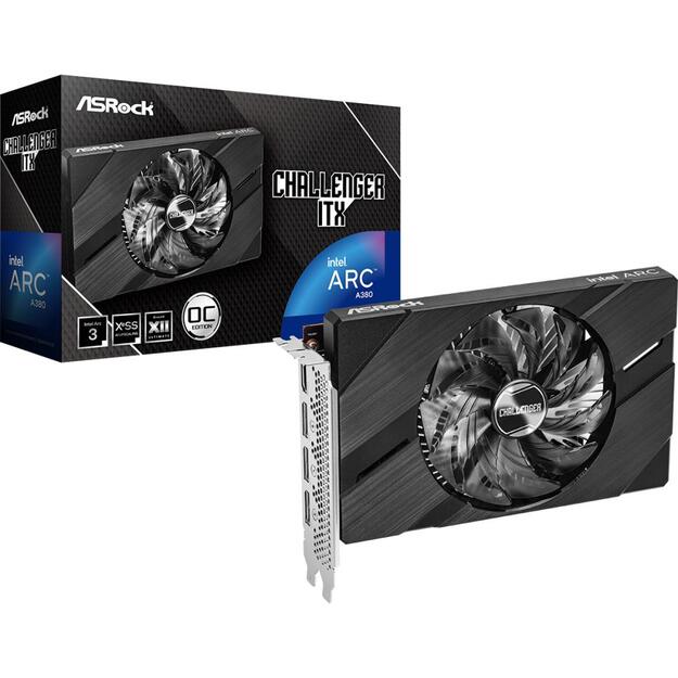 Vaizdo plokštė ASROCK Arc A380 Challenger ITX 6GB OC PCI-E 4.0 3xDP 2.0 1xHDMI 2.0b