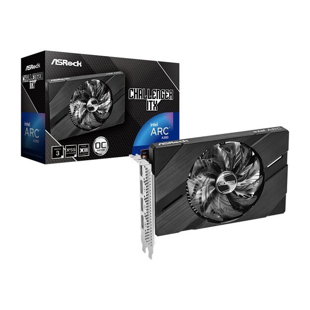 Vaizdo plokštė ASROCK Arc A380 Challenger ITX 6GB OC PCI-E 4.0 3xDP 2.0 1xHDMI 2.0b