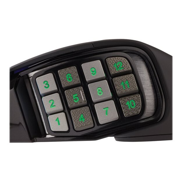 Kompiuterinė pelė laidinė CORSAIR SCIMITAR RGB ELITE MOBA/MMO Gaming Mouse Black Backlit RGB LED 18000 DPI Optical (EU) 12