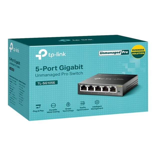 Komutatorius TP-LINK 5-Port Gigabit Desktop Easy Smart 10/100/1000Mbps RJ45 ports MTU Port Tag-based VLAN QoS IGMP Snooping