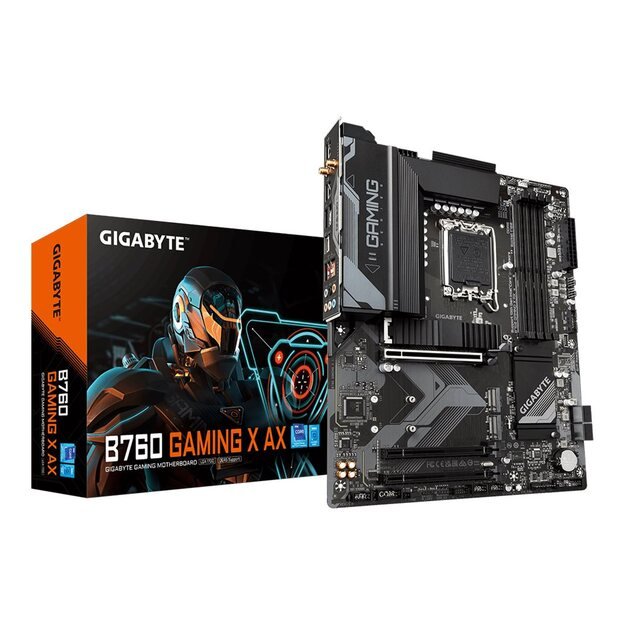 Pagrindinė plokštė GIGABYTE B760 GAMING X AX LGA1700 4xDDR5 4xSATA 3xM.2 1xDP 1xHDMI