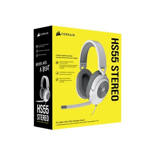 Ausinės CORSAIR HS55 Stereo White EU