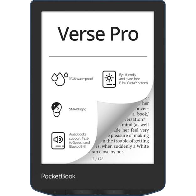 E-Reader|POCKETBOOK|Verse Pro|6 |1072x1448|1xUSB-C|Wireless LAN|Bluetooth|Azure|PB634-A-WW