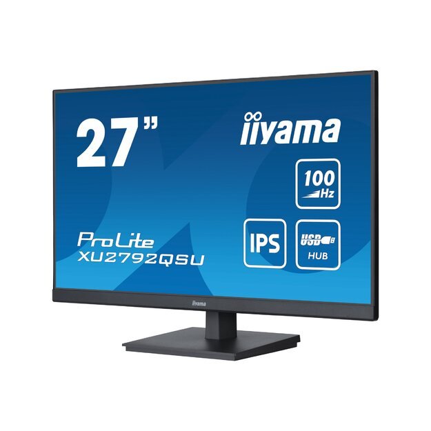 IIYAMA XU2792QSU-B6 27inch ETE IPS-panel 2560x1440 100Hz 0.4ms MPRT FreeSync 250cd/m HDMI DisplayPort Speakers USB-HUB