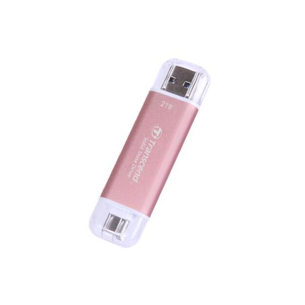 TRANSCEND ESD310P 2TB External SSD USB 10Gbps Type C/A Pink