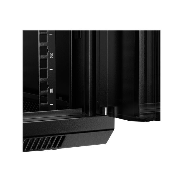 NETRACK 019-180-66-022 wall/hanging cabinet 19inch 18U/600 mm glass door black remov. side pan.