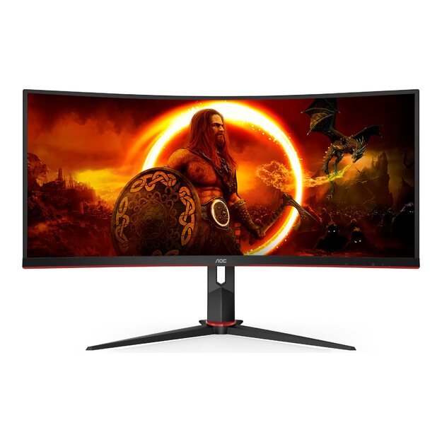 AOC CU34G2XP/BK 34inch 3440x1440 VA 180hz High adjustable Stand HDR400 Freesync Premium USB HUB 4x3.0 2xDP 2xHDMI