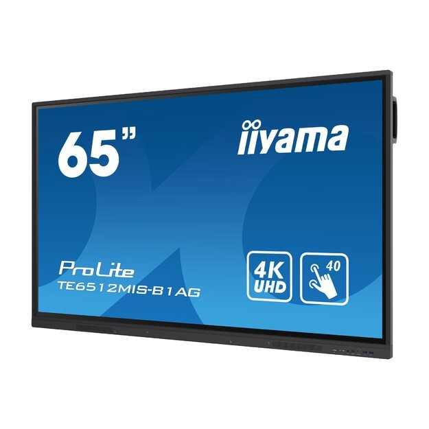 IIYAMA TE6512MIS-B3AG 65inch iiWare10 Android 11 40-Points PureTouch IR with zero bonding 3840x2160 UHD IPS panel Metal Housing