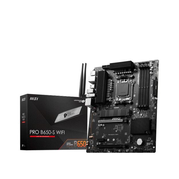 MSI PRO B650-S WIFI DDR5 AM4 ATX MB 2xPCIe x16 HDMI DP 4xSATA