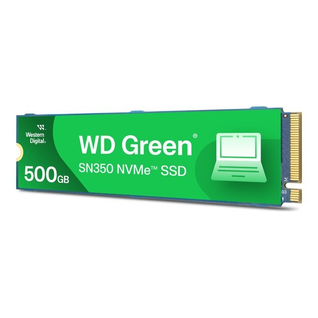 SSD|WESTERN DIGITAL|Green SN350|500GB|M.2|PCIe Gen3|NVMe|TLC|Write speed 1500 MBytes/sec|Read speed 2400 MBytes/sec|2.38mm|TBW 60 TB|MTBF 1000000 hours|WDS500G2G0C