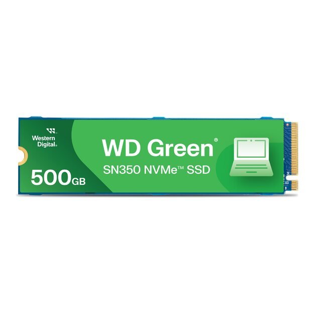 SSD|WESTERN DIGITAL|Green SN350|500GB|M.2|PCIe Gen3|NVMe|TLC|Write speed 1500 MBytes/sec|Read speed 2400 MBytes/sec|2.38mm|TBW 60 TB|MTBF 1000000 hours|WDS500G2G0C