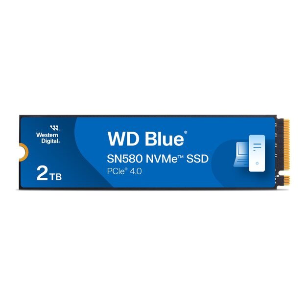 SSD|WESTERN DIGITAL|Blue SN580|2TB|M.2|PCIe Gen4|NVMe|TLC|Write speed 4150 MBytes/sec|Read speed 4150 MBytes/sec|2.38mm|TBW 900 TB|MTBF 1500000 hours|WDS200T3B0E