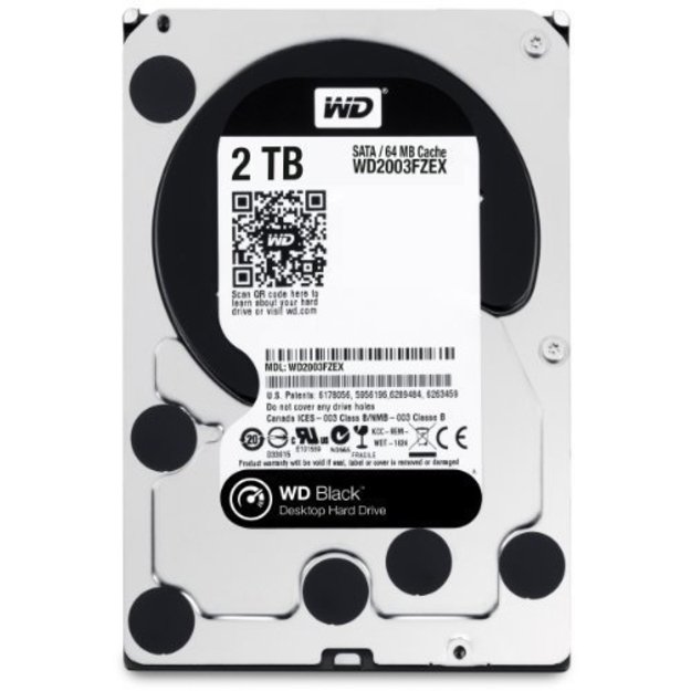 Kietasis diskas vidinis HDD|WESTERN DIGITAL|Black|2TB|SATA 3.0|64 MB|7200 rpm|3,5 |WD2003FZEX