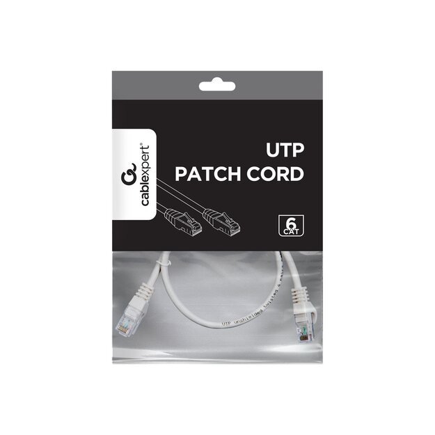Patch kabelis GEMBIRD PP6U-0.5M RJ45, cat.6, UTP, 0.5m, gray 10
