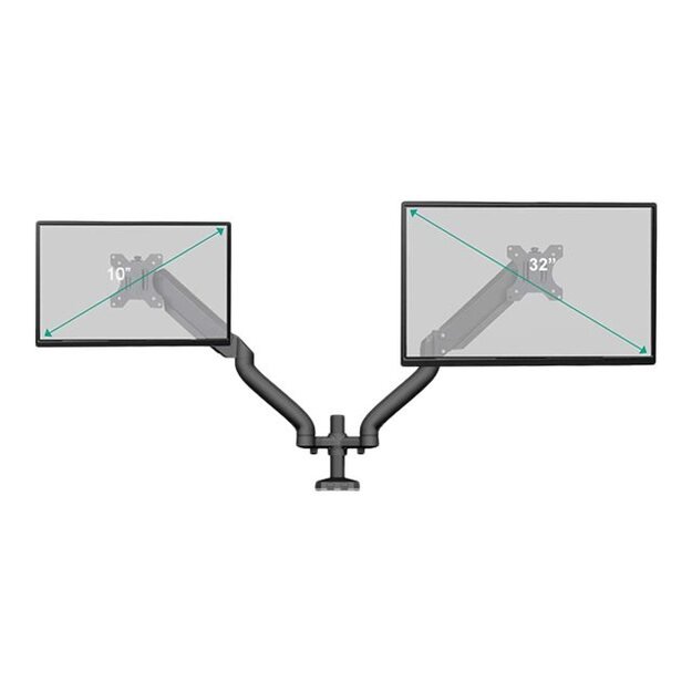ART RAMM L-18GD ART Desk Holder on gas spring for 2 monitors LED/LCD 10-32 L-18GD 9kg 2xUSB3.0 6