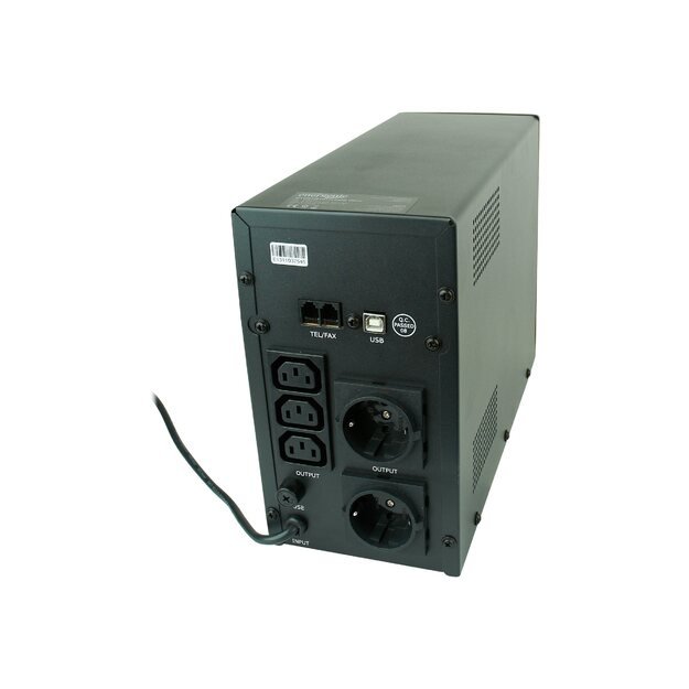 Nepertraukiamo maitinimo šaltinis UPS GEMBIRD EG-UPS-033 UPS Energenie-Gembird Line-Interactive,1200VA,3xIEC,2xSchuko 230V,USB,RJ11,LCD