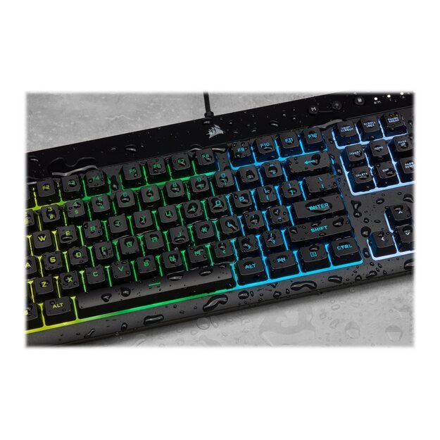 Klaviatūra laidinė CORSAIR K55 RGB PRO Gaming Backlit Zoned RGB LED Rubberdome 18