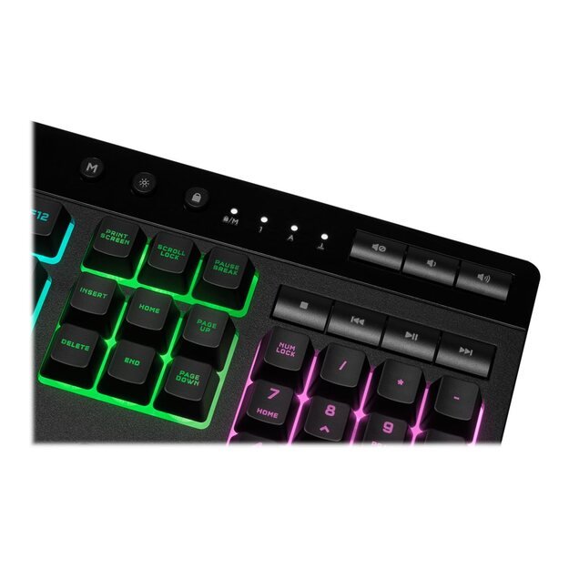 Klaviatūra laidinė CORSAIR K55 RGB PRO Gaming Backlit Zoned RGB LED Rubberdome 25