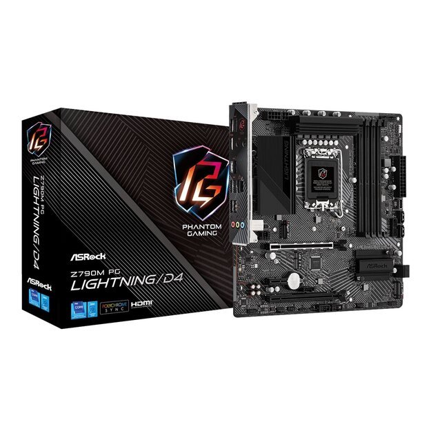 Pagrindinė plokštė ASROCK Z790M PG LIGHTNING LGA1700 mATX MB 4xDDR5 4xSATA